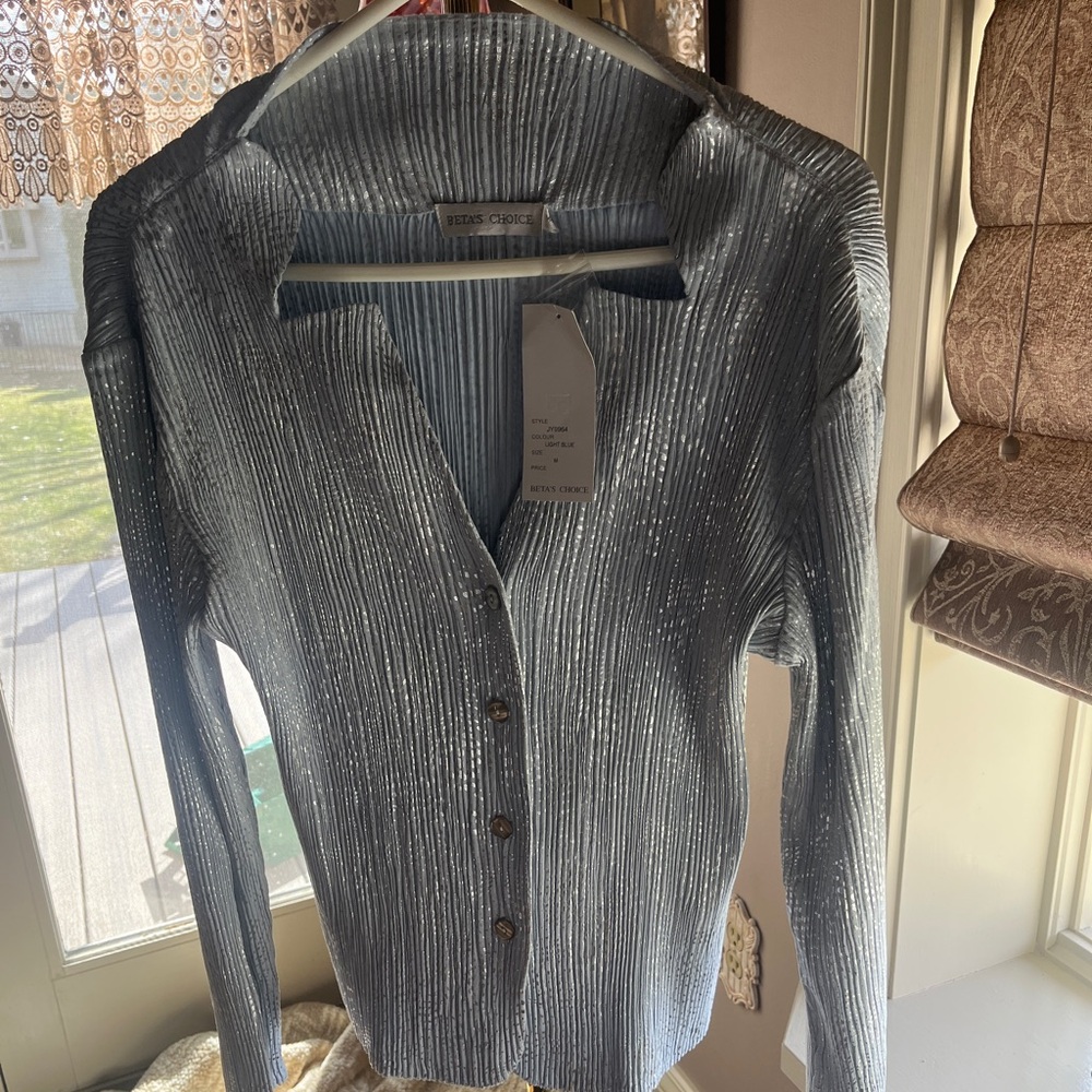 Metallic Blue Blazer by Betas Choice NWT